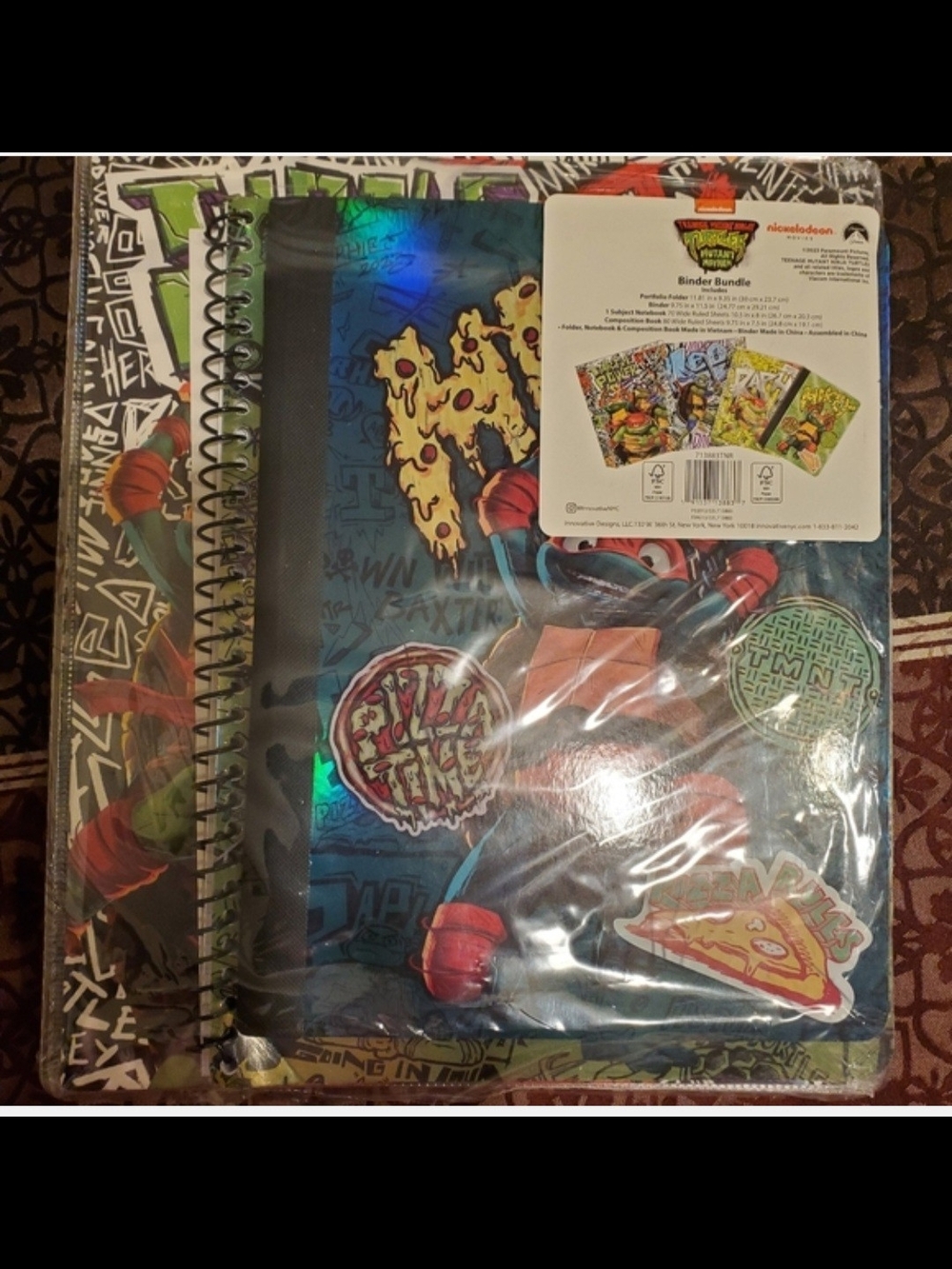 Nickelodeon Teenage Mutant Ninja Turtles Blue and Green Spiral Binder Set